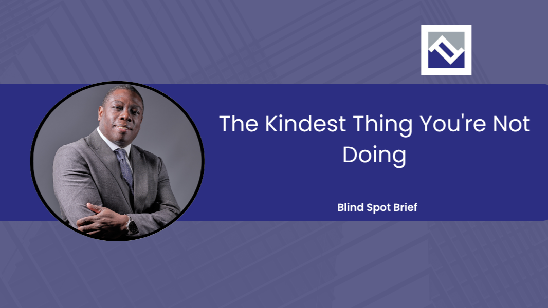 Andre Thomas in a suit beside the title The Kindest Thing You're Not Doing