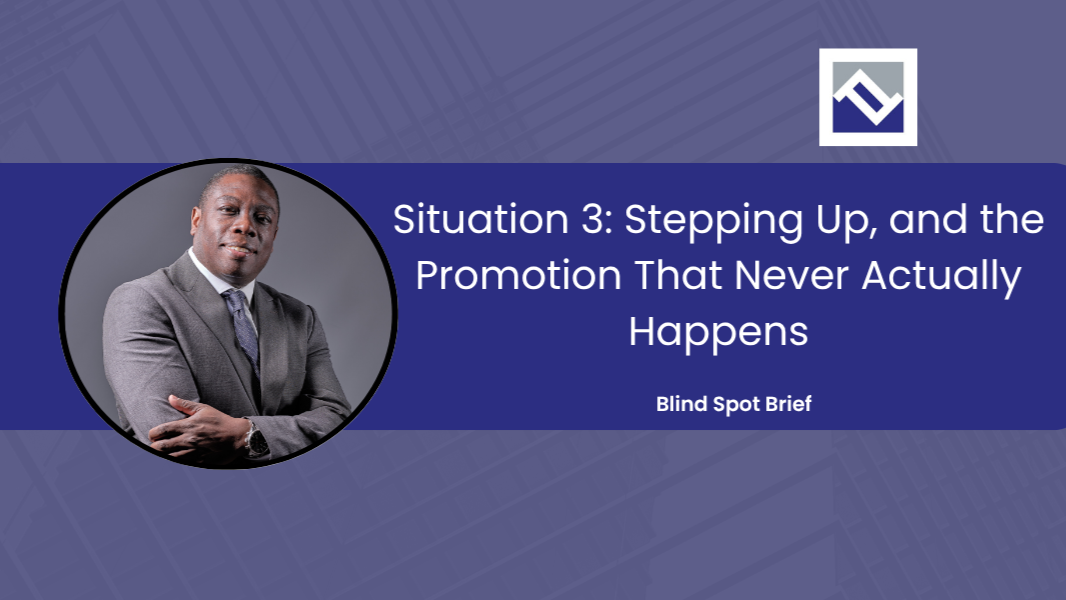 Blind Spot Brief cover: Situation 3: Stepping Up, and the Promotion That Never Actually Happens